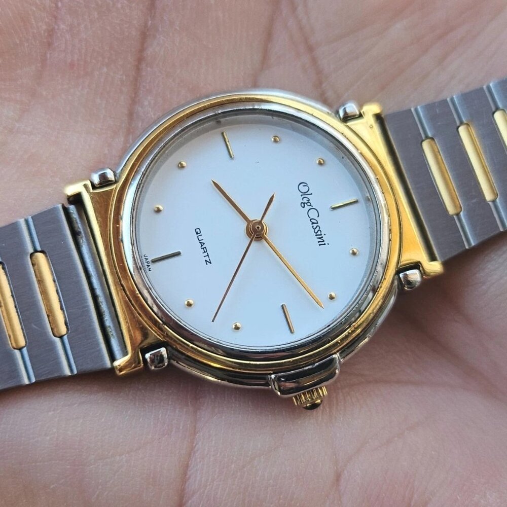 Oleg Cassini Wristwatch Quartz Dual Tone Analog Unisex Wrist Watch Japan Movt